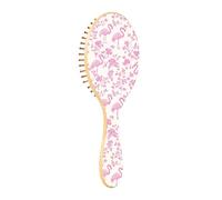 Wet Brush - Cepillo desenredante para todo tipo de cabello, cerdas suaves que se deslizan a través de los enredos con facilidad hojas rosas flamenco para cabello húmedo y seco