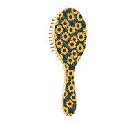 Wet Brush - Cepillo desenredante para todo tipo de cabello, cerdas suaves que se deslizan a través de los enredos con facilidad, patrón de flores de girasol amarillo para cabello húmedo y seco