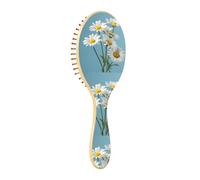 Wet Brush - Cepillo desenredante para todo tipo de cabello, cerdas suaves que se deslizan a través de los enredos con facilidad, fondo azul margarita blanca para cabello húmedo y seco