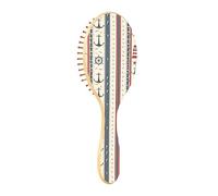 Wet Brush - Cepillo desenredante para todo tipo de cabello, cerdas suaves que se deslizan a través de los enredos con facilidad, un patrón clásico de temática náutica con anclajes, ruedas de barco y