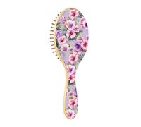 Wet Brush - Cepillo desenredante para todo tipo de cabello, cerdas suaves que se deslizan a través de los enredos con facilidad flor rosa púrpura para cabello húmedo y seco