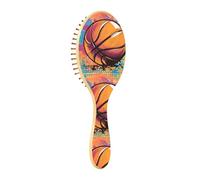 Wet Brush - Cepillo desenredante para todo tipo de cabello, cerdas suaves que se deslizan a través de los enredos con facilidad, diseño pop art de baloncesto para cabello húmedo y seco