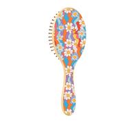 Wet Brush - Cepillo desenredante para todo tipo de cabello, cerdas suaves que se deslizan a través de los enredos con facilidad, flores blancas, azules, amarillas para cabello húmedo y seco