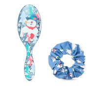 Wet Brush Festive Frosty The Snowman Orginal Detangler. Cerdas ultra suaves para todo tipo de cabello, 1 cepillo y un coletero con cada set de regalo de cepillo festivo