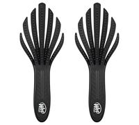 Wet Brush Go Green Curl IntelliFlex - Cepillo desenredante para cabello rizado, ultra suave para cabello rizado, sin puntas abiertas y sin dolor, paquete de 2, color negro