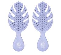 Wet Brush Go Green - Mini desenredante, color morado, cepillo de viaje para desenredar, cerdas IntelliFlex ultrasuaves que se deslizan a través de los enredos y aflojan suavemente los nudos mientras