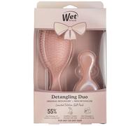 Wet Brush Kit original de cepillo desenredante y mini dúo, bronce (icono iridiscente) - Cerdas IntelliFlex ultrasuaves - Cepillo desenredante que se desliza a través de los enredos para todo tipo de