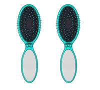 Wet Brush Pop Go Detangler, azul azulado, plegable, diseño sobre la marcha, cepillo de viaje, cerdas IntelliFlex ultrasuaves, cepillo para desenredar, mango de espejo integrado, húmedo y seco, todo