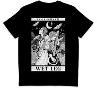 Wet Leg Tarot Card Indie Isle of Wight Girl Group Goblin Core Unisex 100% Cotton Short-Sleeve T-Shirts Black L
