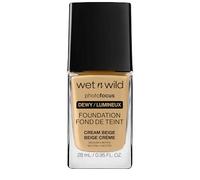 Wet n Wild Photo Focus Dewy Foundation, Base de Maquillaje Líquida Hidratante Piel Normal/Seca, Acabado Luminoso Modulable, Cream Beige