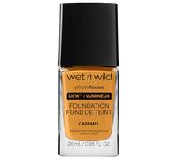 Wet n Wild Photo Focus Dewy Foundation, Base de Maquillaje Líquida Hidratante Piel Normal/Seca, Acabado Luminoso Modulable, Caramel
