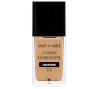 Wet n Wild Photo Focus Matte Foundation, Base de Maquillaje Líquida Mate Modulable, Acabado Alisador de Poros para Todo Tipo de Piel, Cream Beige