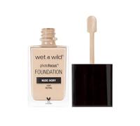 Wet n Wild Photo Focus Matte Foundation, Base de Maquillaje Líquida Mate Modulable, Acabado Alisador de Poros para Todo Tipo de Piel, Nude Ivory