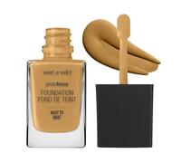 Wet n Wild Photo Focus Matte Foundation, Base de Maquillaje Líquida Mate Modulable, Acabado Alisador de Poros para Todo Tipo de Piel, Amber Beige