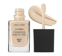 Wet n Wild Photo Focus Matte Foundation, Base de Maquillaje Líquida Mate Modulable, Acabado Alisador de Poros para Todo Tipo de Piel, Soft Ivory