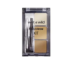 Wet n Wild, Ultimate Brow Kit, Kit de Cejas para Dar Forma, Definir y Rellenar las Cejas, Kit con 1 Cera para Cejas, 2 Polvos Fijadores, 1 Cepillo y 1 Pinzas, Producto Vegano, Marrón Suave