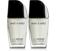 Wet n Wild - Wild Shine Nail Color - Esmalte de Uñas de Secado Rápido y Top Coat Mate - Primer Uñas - Acabado Brillante, Textura y Efecto Fabuloso - Matte Top Coat (Paquete de 2)