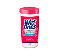Wet Ones Antibacterial Moist Towelette, Cloth, 5-3/4 x 7-1/2, White, 40/Dispenser, Sold as 1 Each