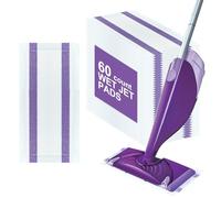 Wet Pads - Recambio para mopa Swiffer Wet Jet, almohadillas húmedas para todo tipo de suelos, limpiador de pisos de madera dura desechable para rellenar almohadillas húmedas Swiffer, 60 unidades