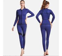 Wet Suits for Women 2.5MM Neoprene Wetsuit Full Length Diving Suits Back Zipper Swimsuit for Snorkeling Scuba Canoeing Water Sports in Cold Water Keep Warm Blue-XXL (Blue XXL)