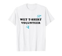 Wet Tshirt Contest Voluntario Vacaciones de Primavera Caliente Verano Mojado Camiseta gráfica económica, Hombre, Blanco, M