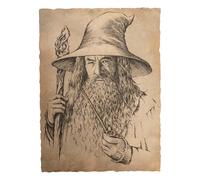 Weta workshop - hobbit - retrato de gandalf el gris (impresión artís
