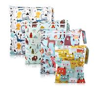 Wetbag Kindergarten,Pañales de tela para la nariz, 4 unidades, bolsas de pañales impermeables, bolsas húmedas, multicolor, Bolsillo en la nari