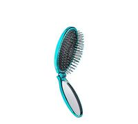 WetBrush POP and GO - Cepillo de pelo desenredante de tamaño de viaje, cerdas flexibles, adecuado para todo tipo de cabello, color verde azulado