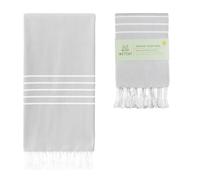 WETCAT Toalla de Playa turca de 38 x 71 Pulgadas, 100% algodón, sin Arena, Toalla de Secado rápido, Extra Grande, Ligera, Toalla de Viaje para Adultos, Regalos de Playa, Color Gris