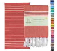 WETCAT Toalla de Playa turca de Gran tamaño, 38 x 71 Pulgadas, 100% algodón, sin Arena, Secado rápido, Extra Grande, Ligera, Toalla de Viaje para Adultos, Accesorios de Playa, Regalos, Color Rojo