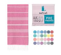 WETCAT Toalla de Playa turca de Gran tamaño, 38 x 71 Pulgadas, 100% algodón, sin Arena, Toalla de Secado rápido, Toalla turca Extra Grande, Toalla de Viaje Ligera para Adultos, Regalos de Playa,