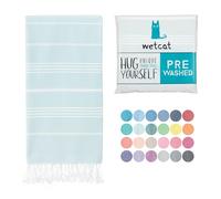 WETCAT Toalla de Playa turca de Gran tamaño de 38 x 71 Pulgadas, 100% algodón, repele la Arena, Toalla turca Extragrande, Toalla de Viaje Ligera para Adultos, Regalos de Playa, Accesorios de Playa,
