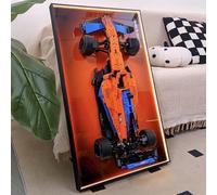 WETCEAOM Marco de pared iluminado LED para Lego Ferrari SF-24 F1 Coche 42207 - Soporte de presentación con iluminación multicolor para coleccionistas adultos 75 x 45 cm(NO Car) (para Lego Mclaren