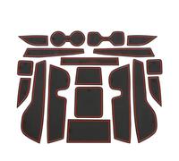 WETCL Alfombrilla Puerta para Mitsubishi Outlander 2023, Antideslizante Impermeable Estera del Cojín de la Ranura Coche Accesorios,Red