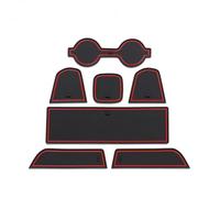 WETCL Alfombrilla Puerta para Subaru BRZ 2022, Antideslizante Impermeable Estera del Cojín de la Ranura Coche Accesorios,Red