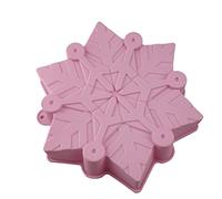 Wetco - Molde 3D grande de copo de nieve de Navidad para hornear formas antiadherentes (rosa)