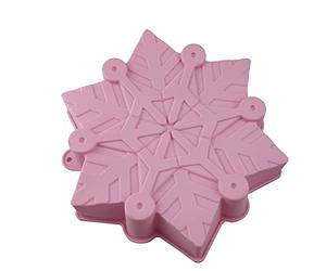Wetco - Molde 3D grande de copo de nieve de Navidad para hornear formas antiadherentes (rosa)