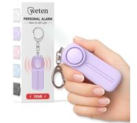 WETEN - Llavero de alarma personal para autodefensa - 130 dB con luz LED - Alerta de emergencia llavero silbato para mujeres, hombres, niños, personas mayores y corredores (morado)