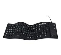 WetKeys Teclado impermeable "Flex-Touch" de grado profesional con panel táctil (USB) (negro) | KBWKFC103STi-BK