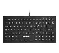 WetKeys Teclado retroiluminado de tamaño Mediano Impermeable con Dispositivo apuntador (USB) (Negro) | KBWKRC89PB-BK