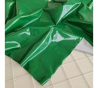 Wetlook - Vestido sin mangas de cuero PVC con cremallera para mujer, disfraz de baile de club, minivestido de látex, verde, talla 7XL