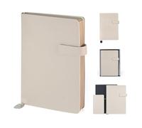 WETLOTE A5 Notizbuch, Softcover Journal, 106 Seiten Geradkorn Liniertes Papier mit Verschluss, Leseband, Innentasche, für Schule, Büro and Reisen 14 x 21 cm-Hellcurry (13)