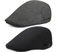 WETOO Gorra con Visera para Hombre, Color Negro, A9 algodón Negro + Gris Oscuro, Talla única