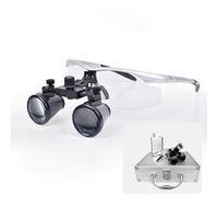 Wetsfgdg Gafas Lupa Quirurgicas Lupas Dentales,Binocular Loupes Lupa,3.5X con Clipa y Batería Recargable - Ergonómico 420mm para Precisión en Odontología-Plateado(3.5X)