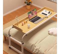 Wetsfgdg Mesa Auxiliar con Ruedas Mesa De Cama Médica,Puedes Comer Y Ver Series De Televisión Sin Levantarte De La Cama120*45 * 65cm/con Deflector(Color: Nogal)