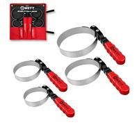 WETT Juego de llaves giratorias para filtro de aceite, herramienta estándar de extracción de filtro de aceite de 4 piezas, alicates removedores de acero inoxidable (2-3/4 pulgadas a 5-1/4 pulgadas)