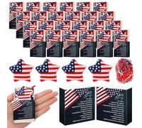 Wettarn 24 juegos de regalos para el Día de los Veteranos, bolas antiestrés con bandera estadounidense a granel con cajas de regalo de Old Glory, recuerdos patrióticos para veteranos, soldados
