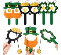 Wettarn 6 piezas de monedas de oro para juegos del día de San Patricio, juguetes de trampa de duende, decoraciones del día de San Patricio, actividades de juego de columpio de madera, regalos de
