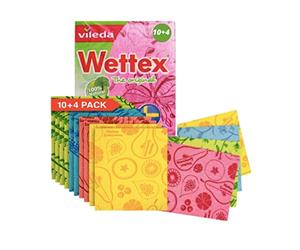 Wettex The Original - Paquete de 14 paños suecos para Cocina, Toallas de Papel Reutilizables ecológicas, paños Surtidos para Lavar Platos