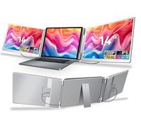 WEU Extensor de pantalla para laptop, monitor triple FHD 1080P de 14 pulgadas para extensión de laptop, rotación de 315°, pantalla de monitor dual portátil para portátiles de 13 a 16.5 pulgadas tipo